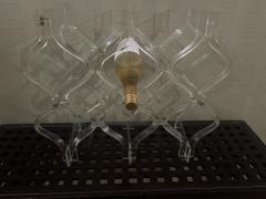 MID CENTURY LUCITE WINE RACK 8 BOTTLE - 3892671