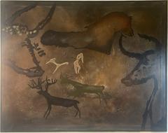 MID CENTURY MODERN ANIMAL CAVE PAINTING BY RAZELLE - 2200064