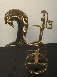 MID CENTURY MODERN GILT BRONZE FEMALE GLADIATOR SCULPTURE - 809877