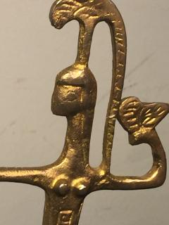 MID CENTURY MODERN GILT BRONZE FEMALE GLADIATOR SCULPTURE - 809882