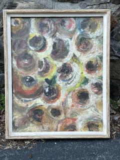 MID CENTURY MODERNIST ABSTRACT PAINTING IN CERUSED OAK FRAME - 3593309