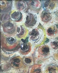 MID CENTURY MODERNIST ABSTRACT PAINTING IN CERUSED OAK FRAME - 3708715