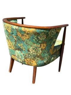 MID CENTURY MODERNIST ARMCHAIR WITH ORIGINAL FDLORAL PRINT FABRIC - 4592465