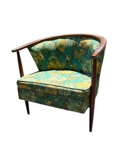 MID CENTURY MODERNIST ARMCHAIR WITH ORIGINAL FDLORAL PRINT FABRIC - 4594639