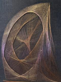 MID CENTURY MODERNIST COPPER STRING ART SAILBOAT WALL SCULPTURE - 4281347