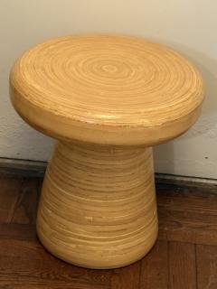 MID CENTURY MODERNIST TOADSTOOL FORM RATTAN TABLE - 4403858