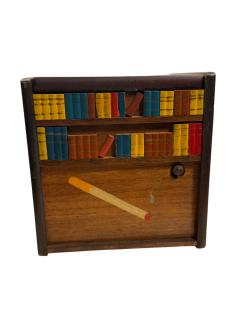 MID CENTURY MUSICAL PAINTED WOOD DOG RETRIEVING CIGARETTE BOXES - 4523967