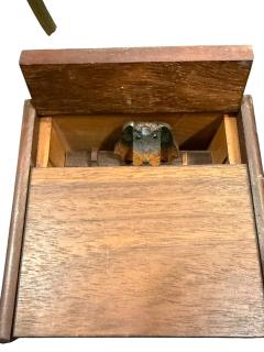 MID CENTURY MUSICAL PAINTED WOOD DOG RETRIEVING CIGARETTE BOXES - 4523968