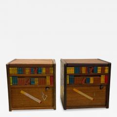 MID CENTURY MUSICAL PAINTED WOOD DOG RETRIEVING CIGARETTE BOXES - 4526309