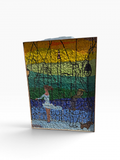 MID CENTURY NYC SKYLINE COLORFUL MOSAIC WALL ART - 4812086