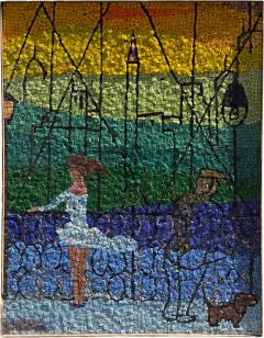 MID CENTURY NYC SKYLINE COLORFUL MOSAIC WALL ART - 4812090