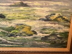 MID CENTURY OCEAN WAVES BREAK PAINTING - 2882528