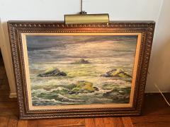 MID CENTURY OCEAN WAVES BREAK PAINTING - 2882529