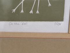 MID CENTURY ON THE BALL STYLIZED ANIMAL LITHOGRAPH BY MAR - 4281371