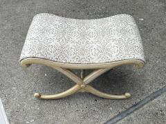 MID CENTURY PAINTED WOOD CAMPAIGN X BASE STOOL - 4274777