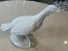 MID CENTURY PAIR OF ITALIAN BLANC DE CHINE CERAMIC MALE AND FEMALE TURKEYS - 3745545