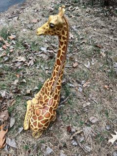 MID CENTURY PLASTER GIRAFFE STATUE - 3047108