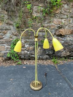 MID CENTURY TRIPLE SHADE GOOSENECK FLOOR LAMP - 2539047