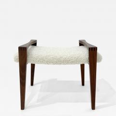 MID CENTURY WALNUT ARMED BENCH - 4493574