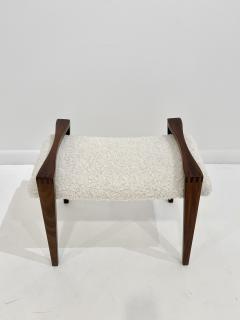 MID CENTURY WALNUT ARMED BENCH - 4493581