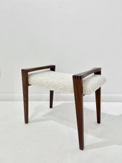 MID CENTURY WALNUT ARMED BENCH - 4493583