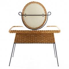 MID CENTURY WICKER IRON VANITY - 2426513