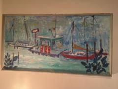 MID CENTURY YACHT CLUB PAINTING BY MARTHA NELL - 2186010