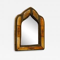MIDDLE EASTERN BRASS FRAMED CARVED FISH DESIGN MIRROR - 3697482