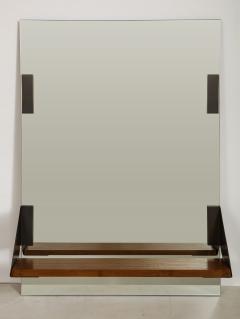 MIRROR WITH WALNUT AND BRONZE SHELF - 1889373