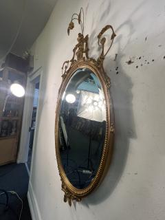 MODERN ANTIQUE REPRODUCTION OF GILT WOOD AND GESSO FEDERAL OVAL MIRROR - 3645664