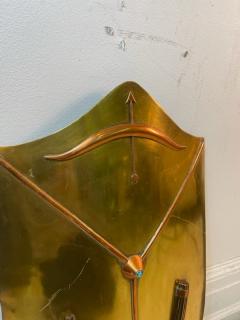 MODERN BRASS AND COPPER ARCHERS SHIELD WALL SCULPTURE - 2231426