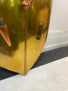 MODERN BRASS AND COPPER ARCHERS SHIELD WALL SCULPTURE - 2231432
