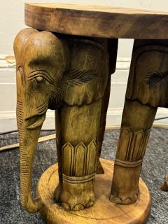 MODERN CARVED WOOD DUAL ELEPHANT TABLES - 3886358