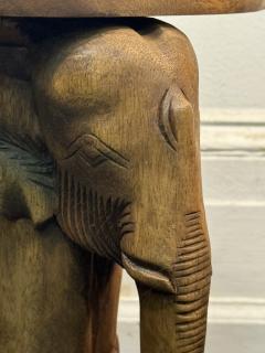 MODERN CARVED WOOD DUAL ELEPHANT TABLES - 3886361