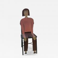 MODERN HAND PAINTED FOLK ART WOMAN CHAIR - 2495789