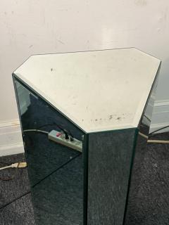 MODERN HEXAGONAL BEVELED MIRRORED PEDESTAL - 3745496