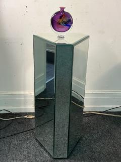 MODERN HEXAGONAL BEVELED MIRRORED PEDESTAL - 3745504
