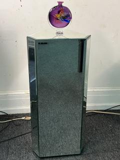 MODERN HEXAGONAL BEVELED MIRRORED PEDESTAL - 3745505