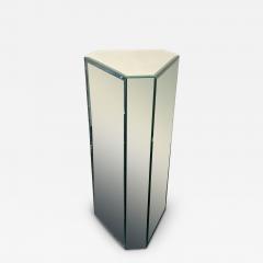 MODERN HEXAGONAL BEVELED MIRRORED PEDESTAL - 3746699