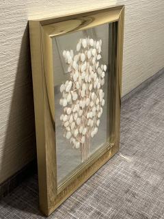 MODERN MIRROR WITH SILVER DOLLAR TREE IMAGE - 3157299