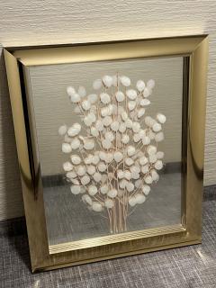 MODERN MIRROR WITH SILVER DOLLAR TREE IMAGE - 3157302