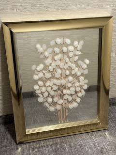 MODERN MIRROR WITH SILVER DOLLAR TREE IMAGE - 3157303