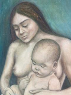 MODERN MOTHER AND CHILD PAINTING BY NORA GLANTZMAN - 2324342