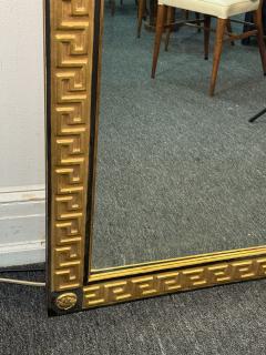 MODERN NEOCLASSICAL BLACK AND GOLD WOOD GREEK KEY MIRROR - 3886118