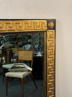 MODERN NEOCLASSICAL BLACK AND GOLD WOOD GREEK KEY MIRROR - 3886121