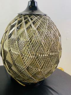 MODERN PAIR OF WOVEN CHROME SPHERE LAMPS - 1469341