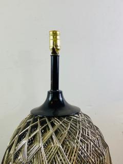 MODERN PAIR OF WOVEN CHROME SPHERE LAMPS - 1469344