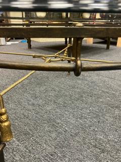 MODERN PATINATED BRONZE METAL AND GILT ROPE AND TASSEL COFFEE TABLE - 2421758