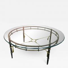MODERN PATINATED BRONZE METAL AND GILT ROPE AND TASSEL COFFEE TABLE - 2425145
