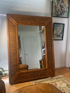 MODERN RATTAN AND BAMBOO RECTANGULAR MIRROR - 2573756